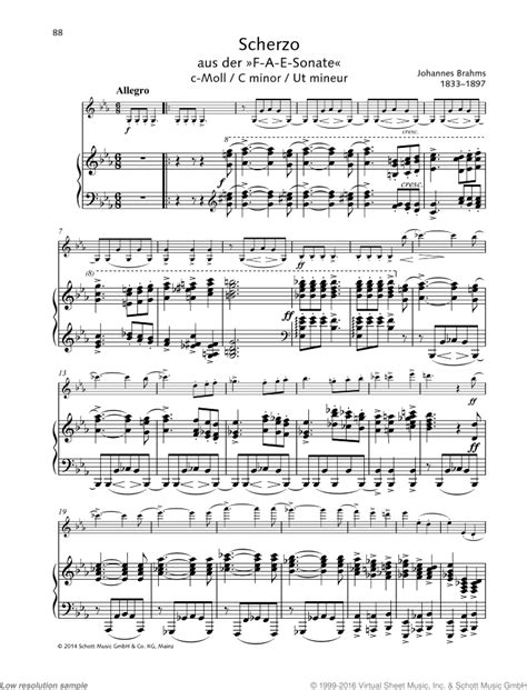 Johannes Brahms: Scherzo From F.A.E Sonate - Arrangement For Violin Solo And Small Ensemble